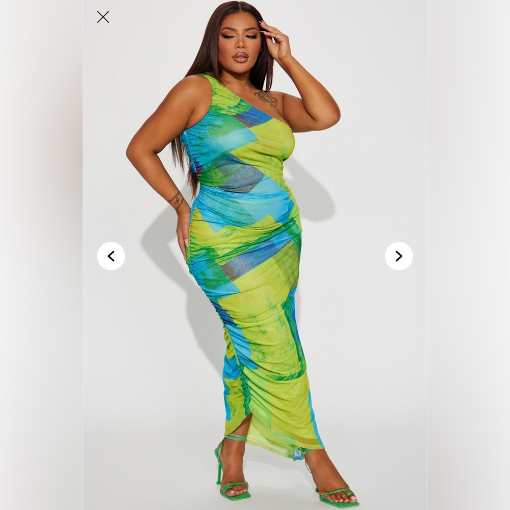 Plus Size Mesh Maxi Dress